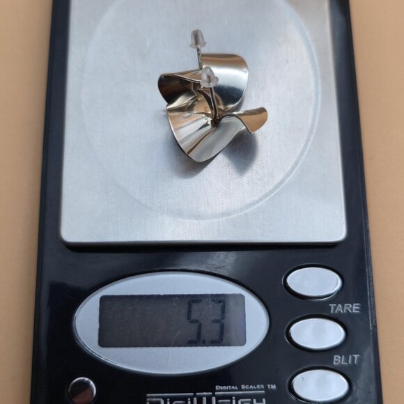 Sterling Silver Abstract Twist Style Unique Earrings A5760 - Picture 6 of 6